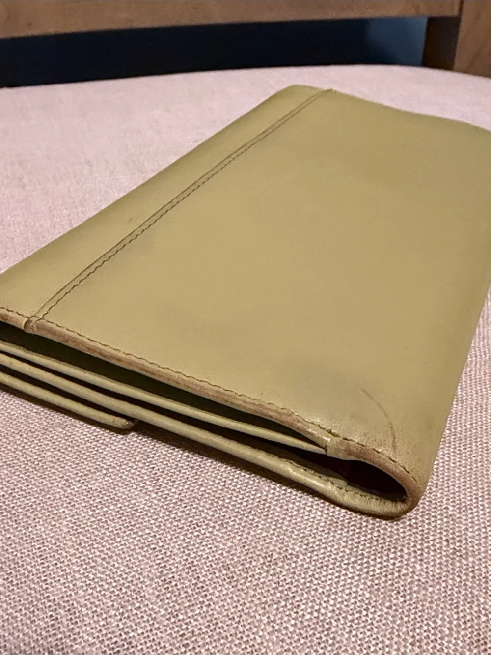 Vintage Lauren by Ralph Lauren Chartreuse Leather Envelope Wallet
